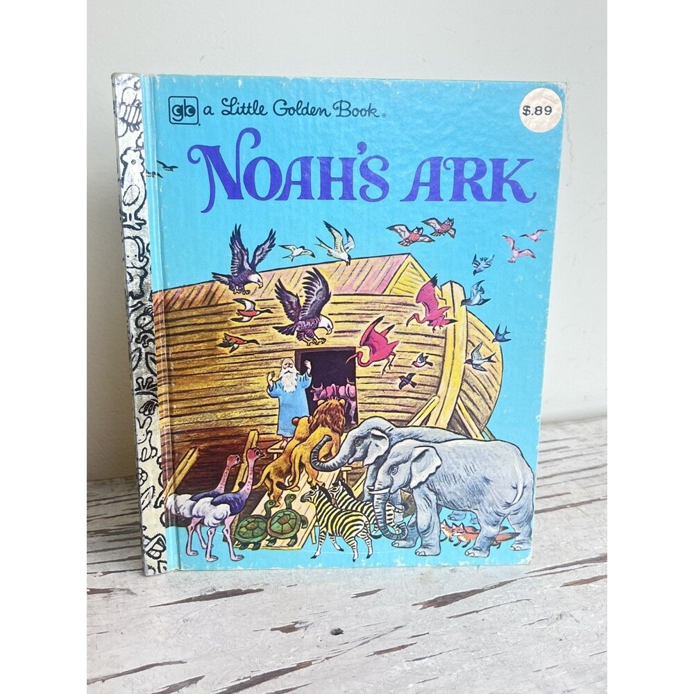 Vintage NOAH'S ARK Little Golden Book Christian 1980 Bible / Colorful Artwork